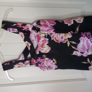 Cache Black Floral Vintage Y2K 1990's Sleeveless Dress NEW Size 4